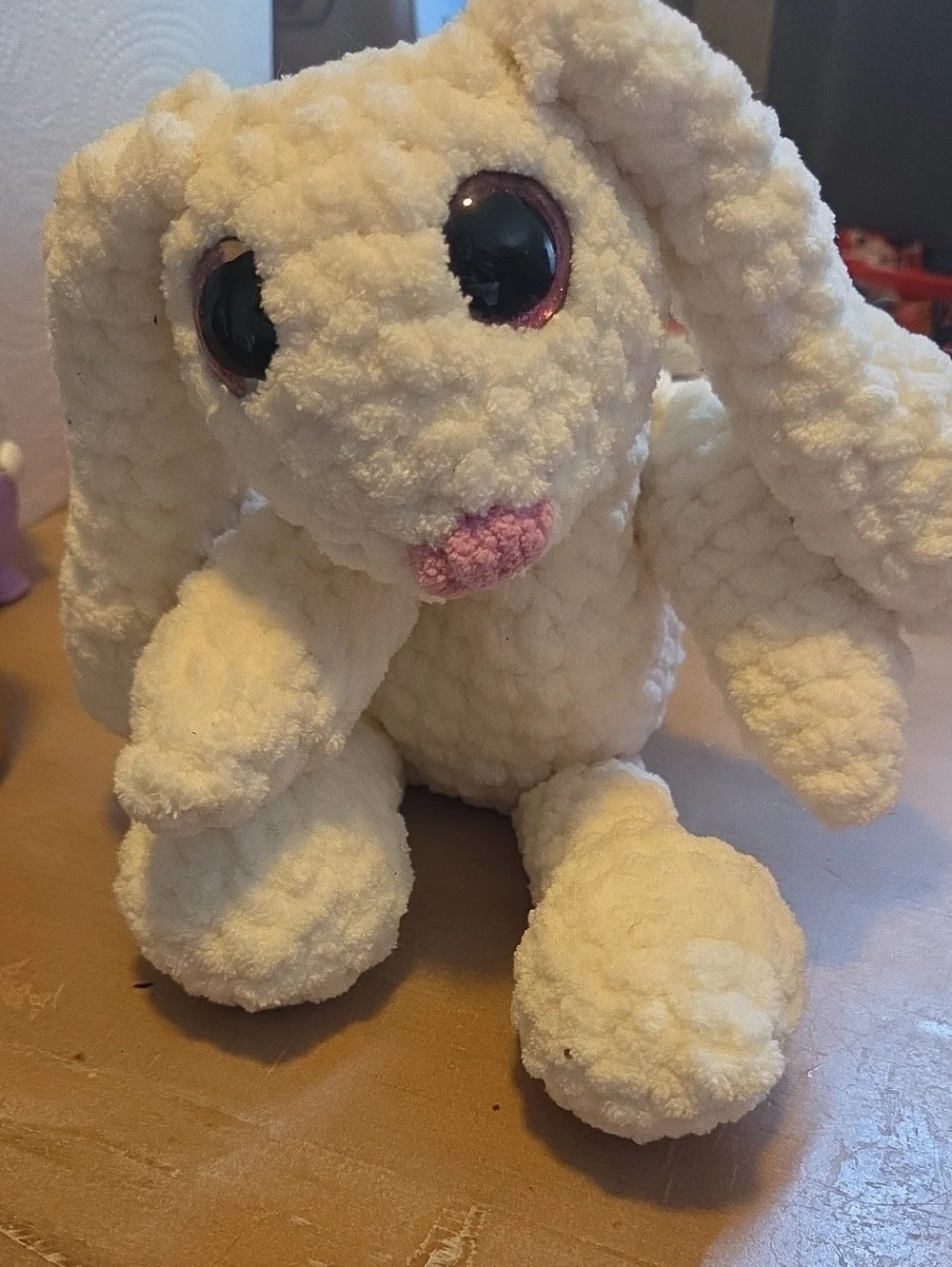 Plush White Bunny Crocheted Stuffed Animal